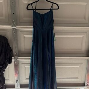 B. Smart Shimmering Black and Blue Dress